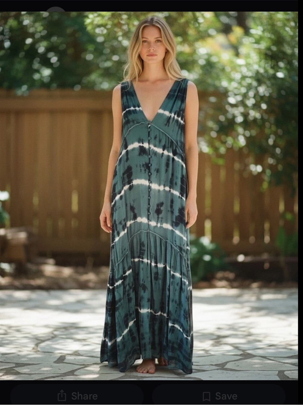 Young Fabulous & Broke Raquel maxi dress tie dyed airy